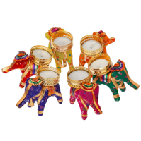 Support de bougie chauffe-plat éléphant artisanal en plastique, décoration de festival Diwali, Diya, cadeau indien, plusieurs couleurs, pour événements festifs