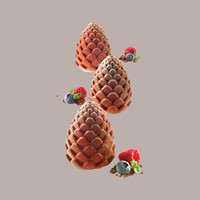 3D siliconen mal met 5 holtes voor realistisch fruitbos en ananas 60x73mm Bak- en patisseriegereedschap Vaatwasmachinebestendig
