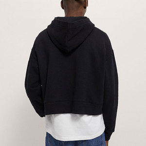 Sweat à capuche streetwear ample pour homme, esthétique superposée, 100% coton teint uni, anti-plis, pull d'hiver - Product Image 3