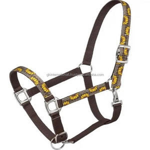 Qualité construite Double pli extra épais double pli nylon licou avec superposition imprimée colorée sur le nez et les joues pleine épi - Product Image 4