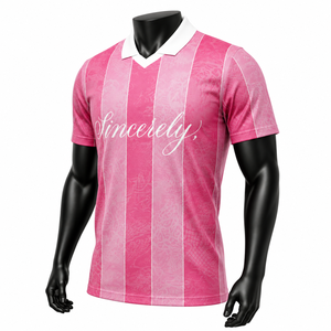 Maillot de football rose personnalisé pour hommes, respirant, séchage rapide, uniforme d'équipe de football par sublimation, OEM ODM, vente en gros - Product Image 3