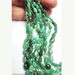 4 Strands of Natural <b>Shaded</b> Emerald Oval Smooth Beads 365 Ct Lot Iroc <b>Sales</b> 16 Inch Length Gemstone Beads Necklace - Product Image 3