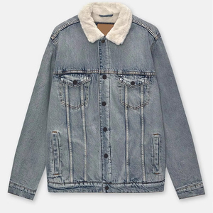 Nouvelle veste en jean décontractée et formelle pour homme, hiver, boutonnée, couleur unie, écologique, respirante, coupe-vent, séchage rapide, logo personnalisé - Product Image 1