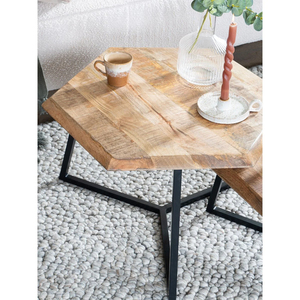 Nouveau style en forme d'étoile Table basse en bois massif pour café Meubles de salon de luxe Ensemble de chambre à coucher Table basse de cuisine - Product Image 3