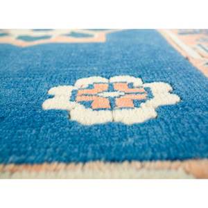 Tapis de grande surface en laine nouée à la main Nuray Blue Pae-1159, motif médaillon diamant, rectangulaire, pour couloir, salon et chambres d'adolescents - Product Image 3