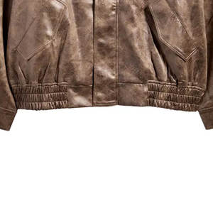 Chaqueta de Cuero Genuino y Lona para Mujer, Diseño Moderno, Alta Calidad, Manga Larga, Logotipo Personalizado, Transpirable, Secado Rápido, Tejido Informal - Product Image 6