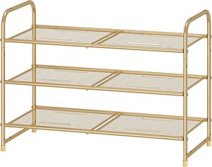 Metal Shoe Rack Adjustable Shoe <b>Shelf</b> Storage Organizer <b>with</b> Versatile <b>Hooks</b> Stackable Boot & Shoe Rack Storage Furniture - Product Image 1