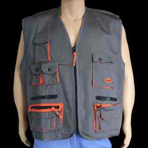 FLYTON Safety Protective Mens Construction Workwear Jacket Manufacturer Fishing Vest FT-CN02 Grey M - Product Image 2