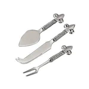 Ensemble d'outils de coupe de fromage en acier inoxydable avec poignée en forme de feuille de laiton, parfait pour mariage et ustensiles de cuisine - Product Image 2