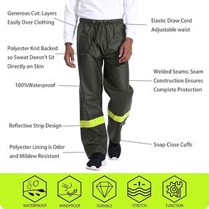 Ensemble de vêtements de travail PRO unisexe 3 pièces imperméable coupe-vent respirant veste de pluie pantalon - Léger écologique design décontracté à capuche - Product Image 5