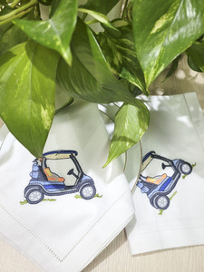 Chariot Goft brodé moderne personnalisé Set de table et serviette en coton blanc Tapis à surpiqûres lavables pour la maison Hôtel Événements - Product Image 3