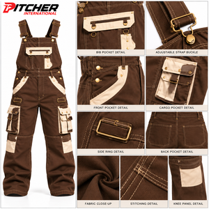 Overoles de Carpintero al por Mayor, de Algodón y Mezclilla, con Bolsillos para Herramientas, Ropa de Trabajo para Hombre, para Minoristas, Suministro de Marca Privada - Product Image 6