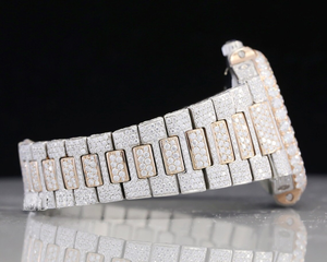 Directo de fábrica de lujo de acero inoxidable analógico diamante reloj tamaño personalizado VVS claridad Moissanite efecto helado vidrio moda negocios - Product Image 2