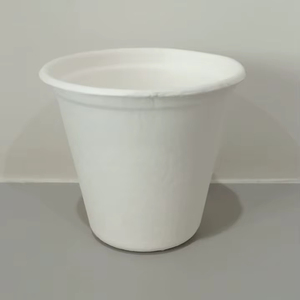 Verre à boire jetable durable de 250ml fabriqué à partir de fibres végétales naturelles Tasse en verre idéale pour les événements, les fêtes et les cafés - Product Image 1