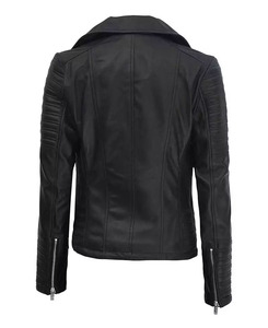 Nueva moda para mujer chaqueta de cuero de motorista primavera otoño manga larga Casual Slim Fit Color sólido cremallera estilo vaquero prendas de vestir exteriores - Product Image 5