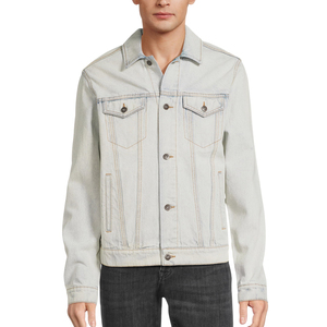 เสื้อแจ็กเก็ตโอเวอร์ไซส์สำหรับผู้ชาย, เสื้อผ้าแฟชั่นสไตล์โอเวอร์ไซส์กางเกงยีนส์สีฟ้าแบบปักด้วยกางเกงยีนส์เข้ารูปลำลองเสื้อแจ็กเก็ตฤดูหนาวสำหรับผู้ชาย - Product Image 1