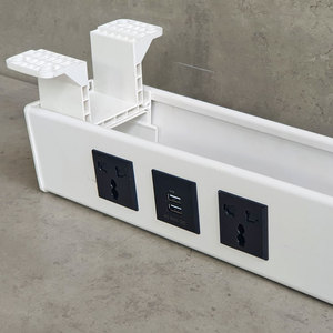 KHD004 <b>Cable</b> Tray with <b>Power</b> Socket Wire Mesh Tray for Desk PVC & Steel & Plastic Material Powder Coated Finish for <b>Cable</b> Laying - Product Image 2