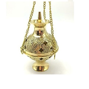 Hot Selling Gold Color Brass Hanging <b>Bakhoor</b> Burner Classic Design Customized Shape <b>Oud</b> Burner Supplier By India - Product Image 4