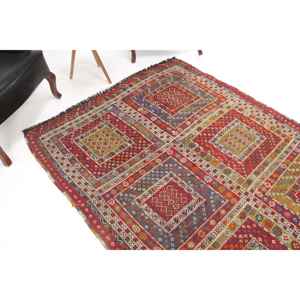 Tapis vintage 5,1 x 8,9 pieds, grand tapis turc, tapis marocain rouge - Product Image 1