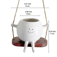 Pot de fleurs suspendu pour chaise balançoire, pot de plantes avec visage souriant pour intérieur et extérieur, cadeau unique pour la fête des mères, l'anniversaire, Noël