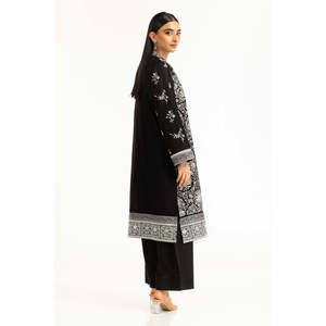 Conjunto de 2 Piezas de Blusa y Pantalones Bordados en Tela Negra para Mujer, Primavera/Verano - Product Image 3