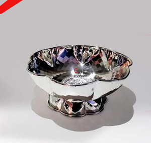 shiny look <b>silver</b> finished metal stainless steel salad and food serving bowl for hotel restaurant and bar - Product Image 1