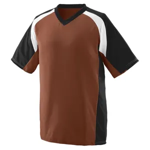 奢华t恤新设计舒适足球服v领针织编织方法定制标志和标签