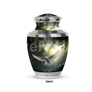 โกศอลูมิเนียมสีขาวสำหรับใส่เถ้ากระดูกผู้ใหญ่สำหรับตกแต่งโกศขนาดใหญ่พร้อมถุงกำมะหยี่ - Product Image 3