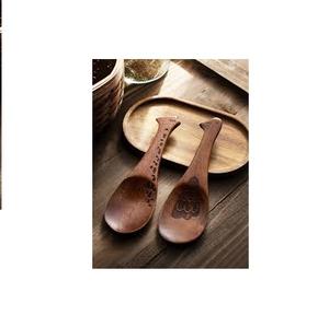 Cuchara de arroz de madera, cuchara de cocina de madera ecológica y cubiertos, paleta de arroz, cocina para servir, cuchara de arroz de madera - Product Image 3