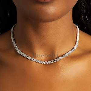 Offre Spéciale 5mm Prong Cuban Chain Moissanite Pass Diamond Tester 925 Silver & 14k White Gold Plated Fine Jewelry - Product Image 1