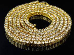 Chaîne à maillons de tennis en or rose 10 carats personnalisée de qualité supérieure décorée de diamants certifiés cultivés en laboratoire dans un style hip-hop de luxe - Product Image 2