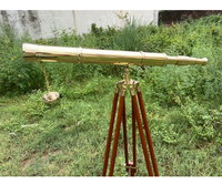 Télescope en laiton vintage avec trépied en bois décor de Spyglass nautique pour bureau étude ou salon Accent de maison maritime antique