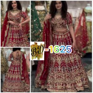 2024 verano Mujer Casual cuello en V Lehenga Choli Georgette vestido pesado secuencia hilo bordado Floral zorro bordado - Product Image 3
