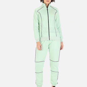 Conjunto Deportivo para Mujer, Nuevo, Diseño Sólido, Estilo Casual, Cuello Alto, 100% Algodón, Secado Rápido, Transpirable, para Invierno - Product Image 1