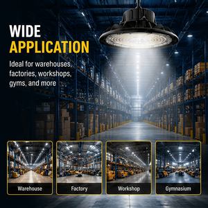 Luz LED UFO High Bay <span class=keywords><strong>para</strong></span> Almacenes Industriales, 100W-240W, con Certificación IP65 UL ETL, Múltiples Opciones de Potencia y 3 Temperaturas de Color, Disponible en EE. UU. - Product Image 4