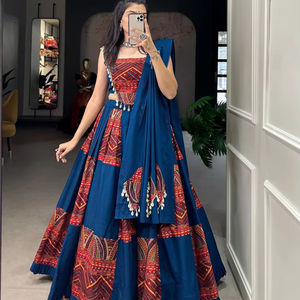 Lehenga Choli de Fab Zone Kodi, dernier créateur en pur coton imprimé, fonctionne pour les vêtements indiens et pakistanais - Product Image 1