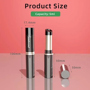 Personnalisable 5g Slim Pompe Rouge À Lèvres Tube 5ml Capacité Noir Vide PP Matériel Cosmétiques Slant-Mouth Logo Silk-creening Bouchon À Vis - Product Image 5