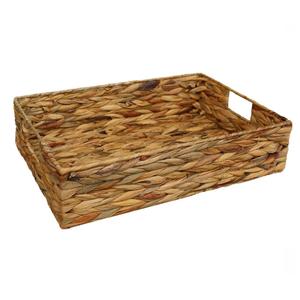 Waterhyazinthe Panier tissé Bac de rangement plat et rectangulaire - Product Image 4