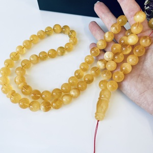 Perles de prière en ambre, perles musulmanes rondes, chapelet islamique naturel - Product Image 3