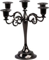 Candelabro Alto Dorado de 5 Brazos, Ecológico, con Portavelas de Cristal, para Decoración del Hogar, Navidad, Bodas, Centro de Mesa