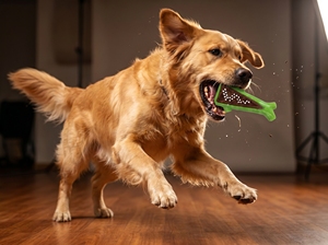 Ledu Squeaky Brush Stick – Durable Soft Rubber Dog <b>Toy</b> with Bristles & <b>Squeaker</b> - Product Image 2