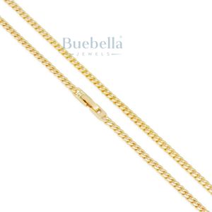 Hip Hop 925 Plata 14K Chapado en oro Cadena cubana Collar de 3mm de ancho VVS Moissanite Venta caliente Collar de cadena cubana - Product Image 6