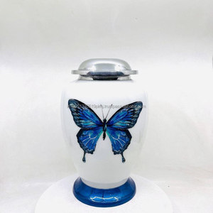 Urne de crémation en aluminium pour cendres humaines et animales Urnes de crémation papillon en métal pour cendres humaines et fournitures funéraires - Product Image 1