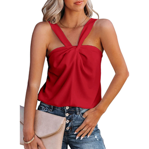 Women's Stylish Sexy Sleeveless Crop <b>Tops</b> Summer Y2K Camisoles Halter Tank <b>Top</b> Bandage Stripped Neck Women's Knitted Corset Vest - Product Image 2