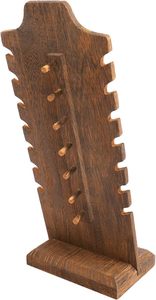 Support de collier en bois fini marron fait à la main pour l'affichage et l'organisation de bijoux élégants - Product Image 5