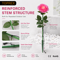 Lumière LED artificielle en forme de rose TOPREX, décoration de jardin pour mariage en extérieur, Ramadan Kareem, IP65, étanche, lumière paysagère commerciale
