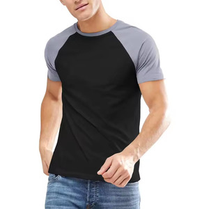 Venta al por mayor 100% tela de algodón tasa razonable cuello o media manga logotipo personalizado dos tonos color hombres camiseta de moda - Product Image 1