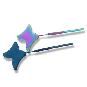 Acier inoxydable de haute qualité belles extensions de cils en forme de papillon grande poignée pointe carrée toutes les couleurs fibre de vente chaude - Product Image 2