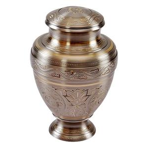 Diseño grabado Urnas de cremación Suministros funerarios Urnas de cremación para adultos de metal de alta calidad para cenizas humanas a bajo costo - Product Image 1