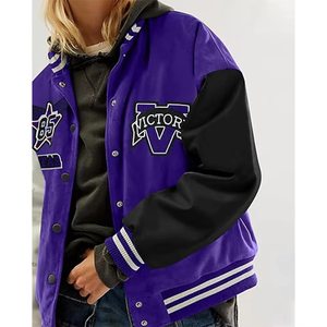 Chaqueta universitaria de lana de talla grande al por mayor de OEM personalizada para invierno 100% chaqueta universitaria de béisbol para hombre a la venta transpirable - Product Image 3